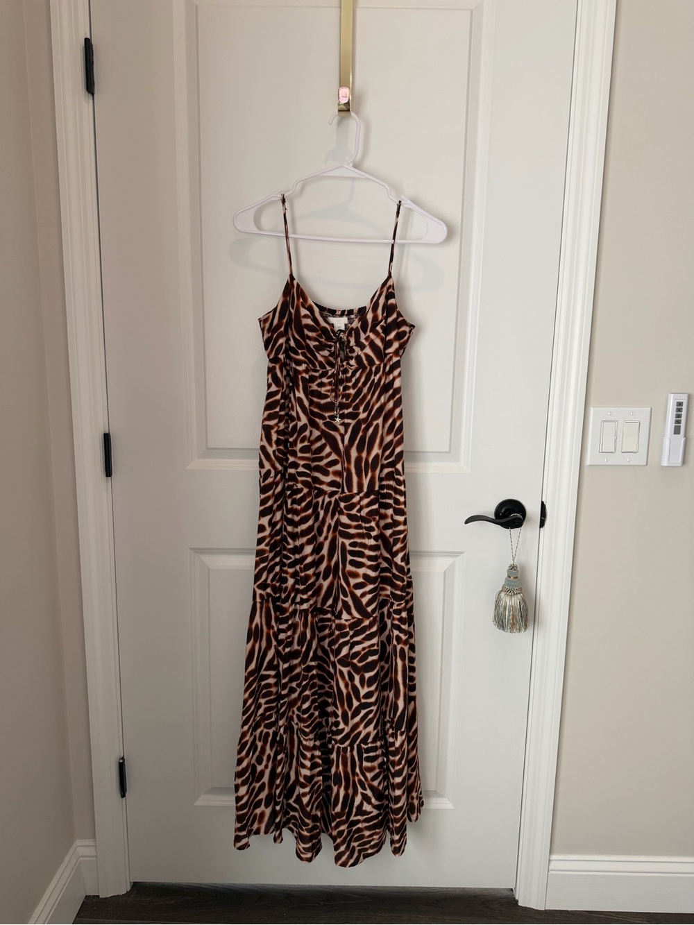 H&M • Brown Animal Print Slip Maxi Dress • NWOT